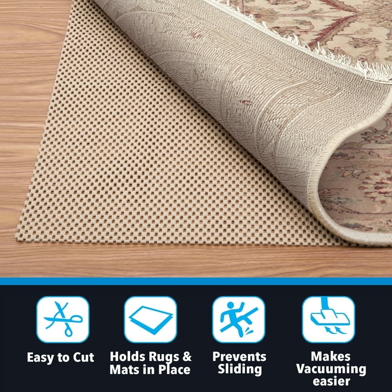 Dual Surface Felt Rug Pad, Sand Cushioned Top with Non-Skid Lattice Backing