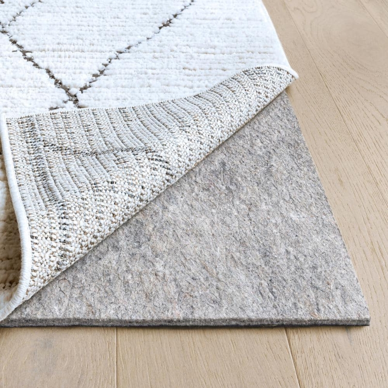 Dual Surface Rug Pad 1/4 Inch Thick Charcoal Felt & Rubber
