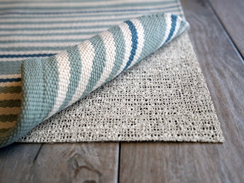 Eco-Friendly Jute and Natural Rubber Rug Pad, Low Profile Non-Slip Grip
