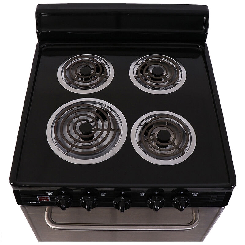 Electric Range 24 Inch Coil Burners Brushed Finish Small Space