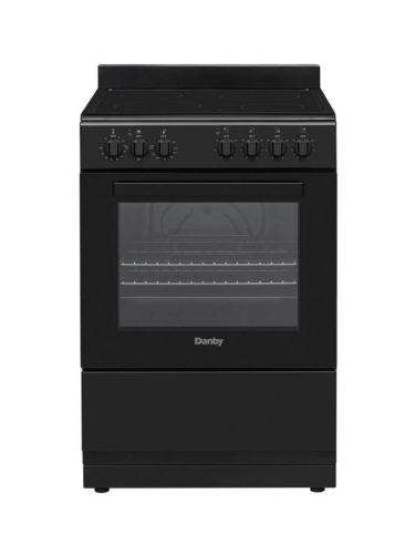 Electric Range Glossy Black Finish with Coil Top and Backguard