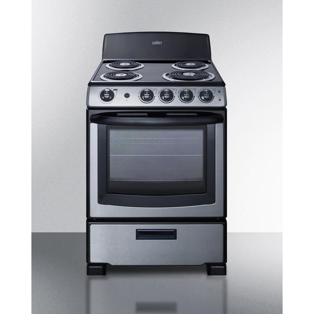 Electric Range Stainless Steel with Coil Elements, Towel Bar Handle