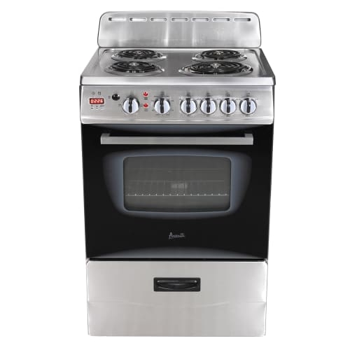 Electric Range with Ceramic Glass Cooktop and Brushed Stainless Steel