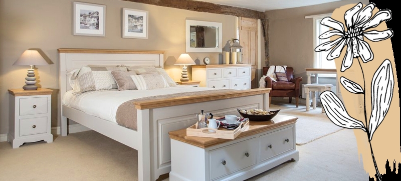 Farmhouse Panel Bed with Storage Bench Footboard and Two-Tone Finish