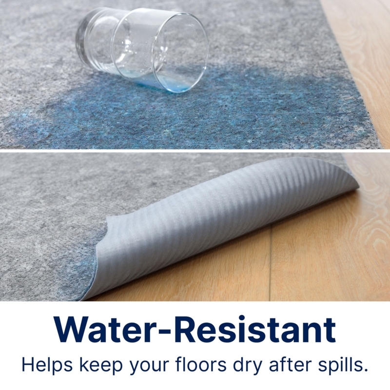 Felt & Rubber Rug Pad with Non-Slip Grid Texture for Vinyl
