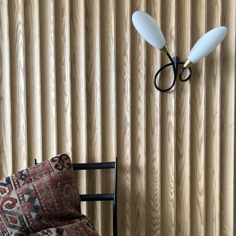 Fluted Wall Paneling Scalloped Wood Slats Unfinished Organic Modern