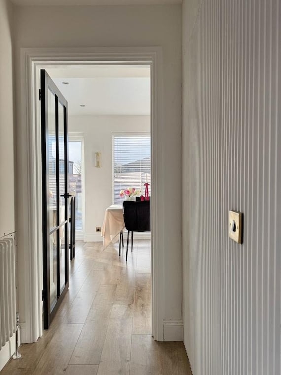 Fluted Wood Wall Paneling Natural Tone Vertical Ridges Contemporary