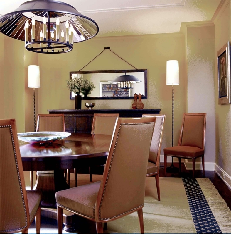 Formal Dining Room with Symmetrical Floor Lamps