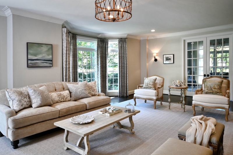 French Country Accent Chair Styling & Bay Window Layout