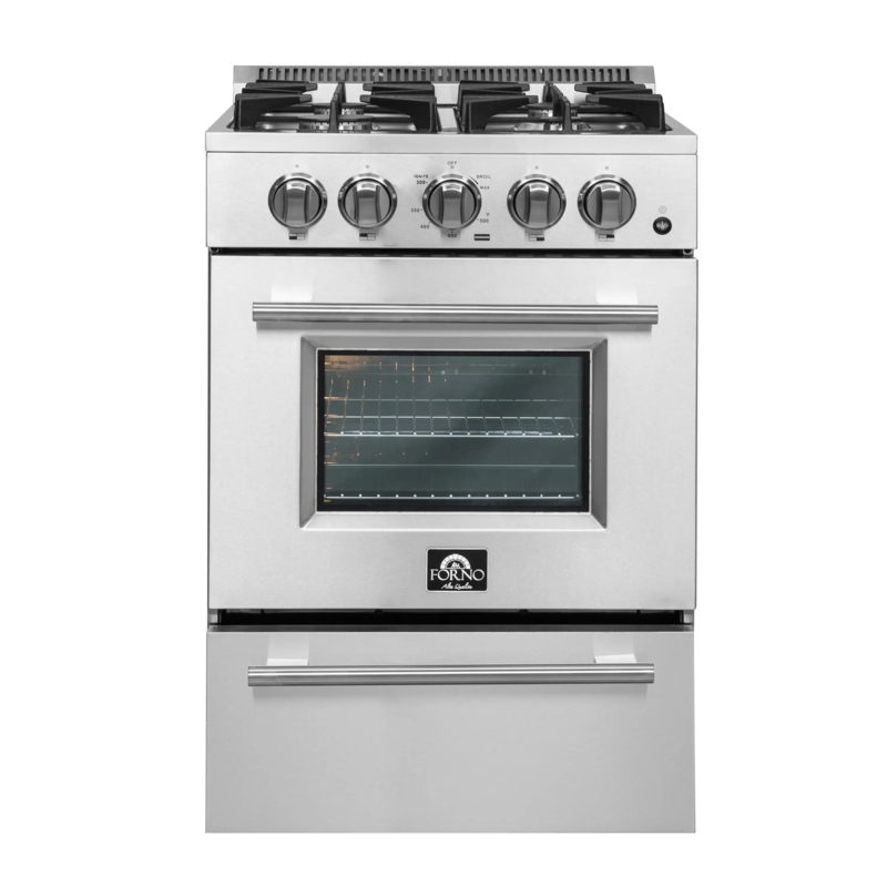 Gas Range with Continuous Grates, Brushed Stainless Steel