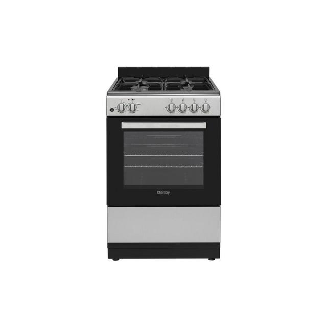 Gas Range with Four Burners and Backguard, Silver Finish