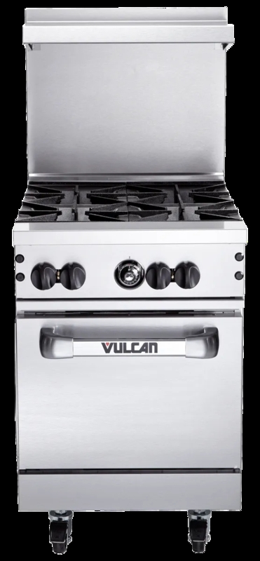 Gas Range with Integrated Backsplash Shelf, Commercial Style