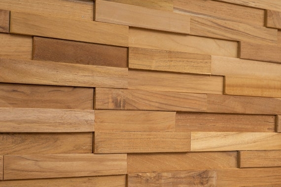 Geometric 3D Wood Relief Paneling, Varying Depths