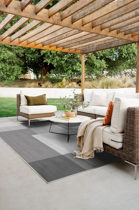 Geometric Diamond Pattern Area Rug Charcoal Lattice Minimalist Deck