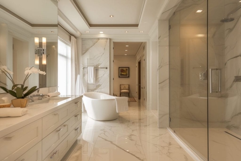 Glamorous Master Bath with Luxury Marble Surfaces