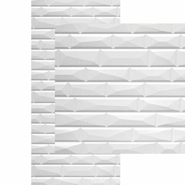 Gloss White 3D Wall Panels Raised Curved Geometric Pattern
