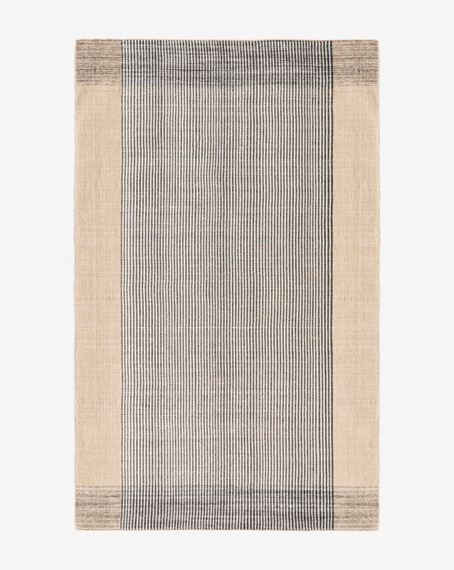 Handwoven Area Rug Diamond Lattice Tan Charcoal Farmhouse
