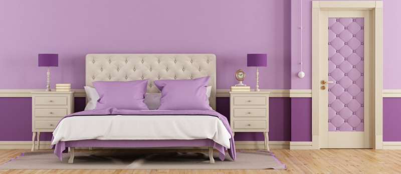 Headboard Diamond Tufting Tufted Door Panel Monochromatic Purple Glam