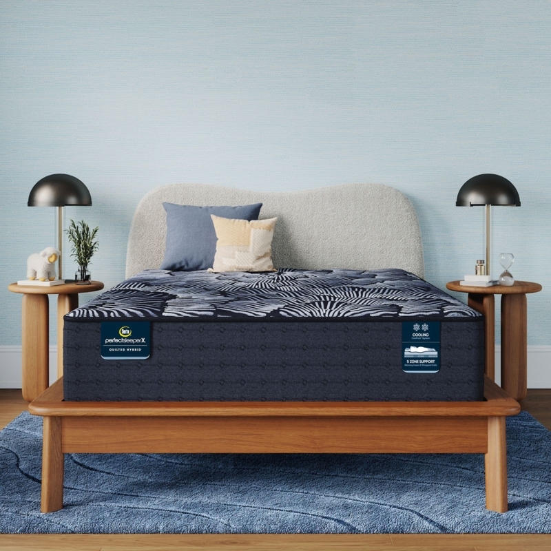 High Profile Mattress, Circular Quilting, Contrast Side Panels, Woven Texture, Modern Bed