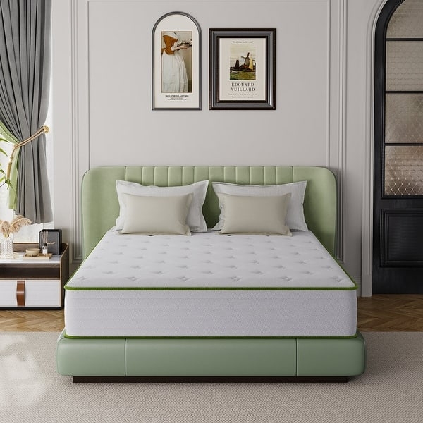 Hybrid Mattress, 10 Inch Medium Comfort, Hexagonal Quilting, Modern.