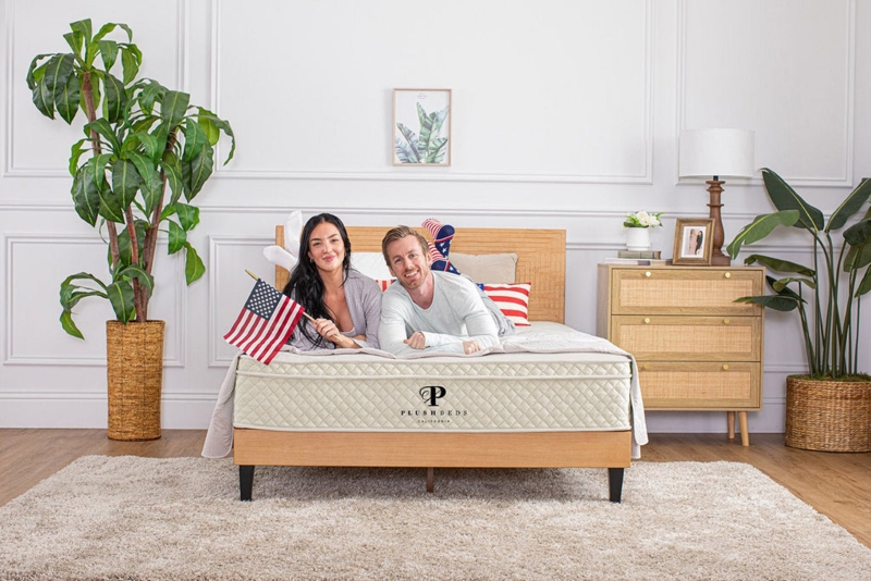 Hybrid Mattress, Dual Tone Upholstery, Diamond Pattern Top, Serene Neutral Bedroom