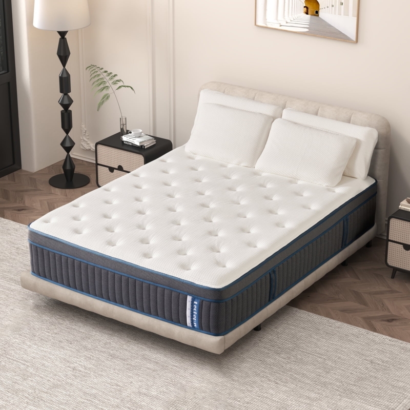 Hybrid Mattress, Internal Cutaway View, Cooling Gel Layer, Pocket Springs, Modern Bed