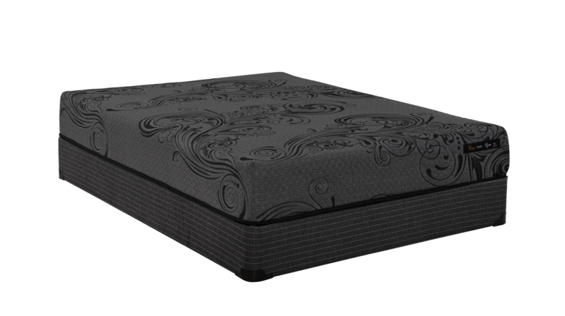 Hybrid Mattress, Navy Blue Side Panels, Quilted Top, Minimalist Style