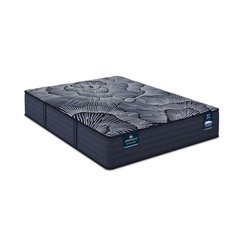 Hybrid Mattress, Ribbed Side Texture, Tufted Surface, Piped Edges, Thick Profile
