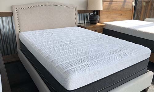 Hybrid Mattress White Piping Charcoal Side Panels, Diamond Quilting