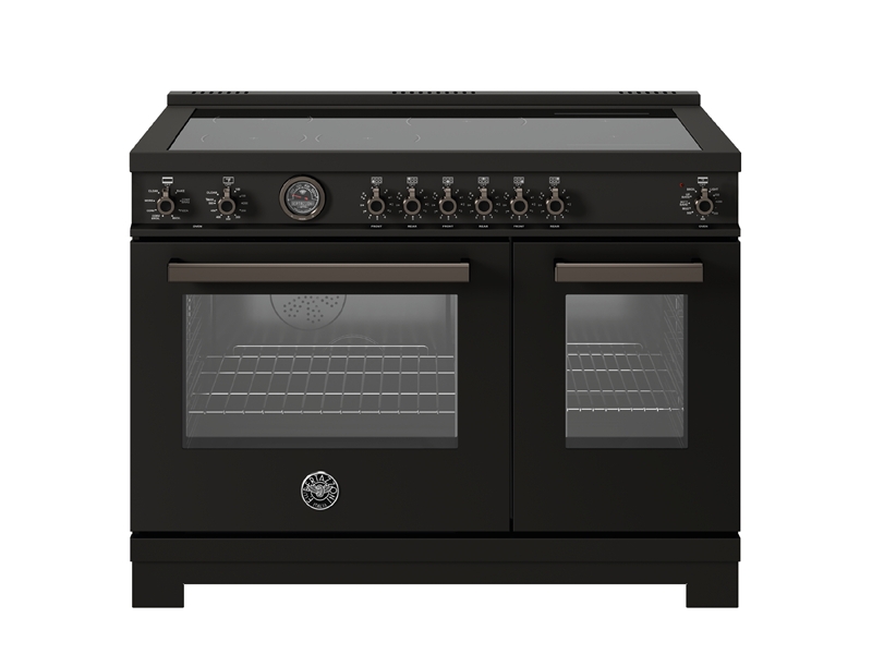 Induction Range 48 Inch Double Oven Industrial Style Brushed Finish