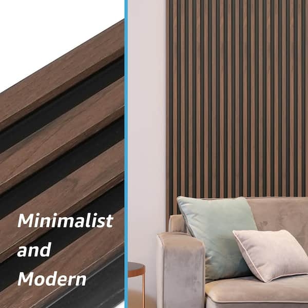 Interlocking Wall Paneling Slatted Brown Texture
