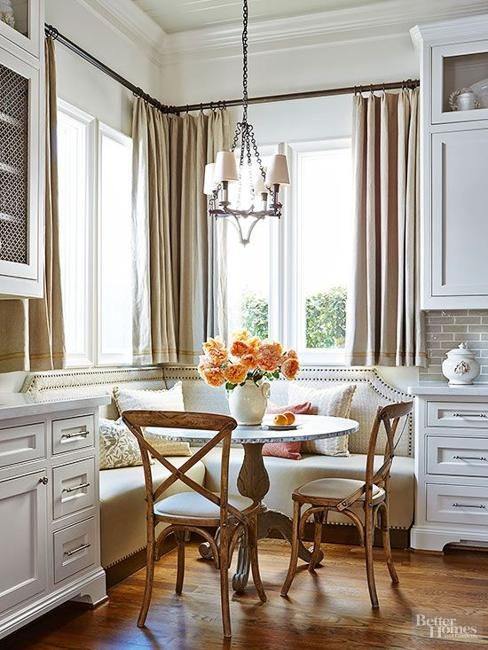 Kitchen Dining Nook with Curved Open Back Chairs
