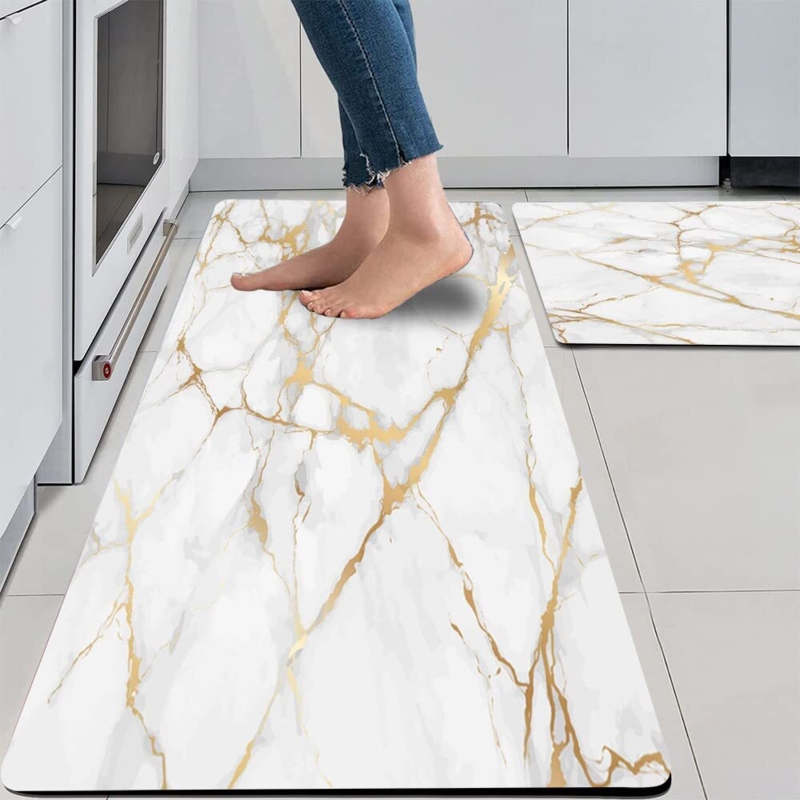 Kitchen Mat: Anti-Fatigue Cushion, Modern Marble Pattern