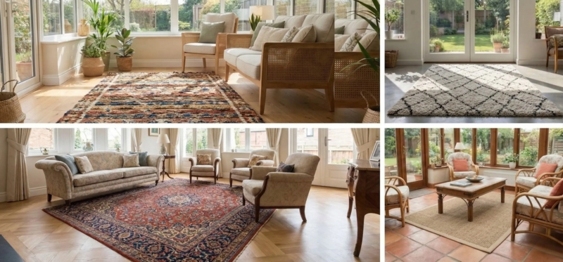 Layered Textures in Airy Lounges and Sunroom Living Room Layouts