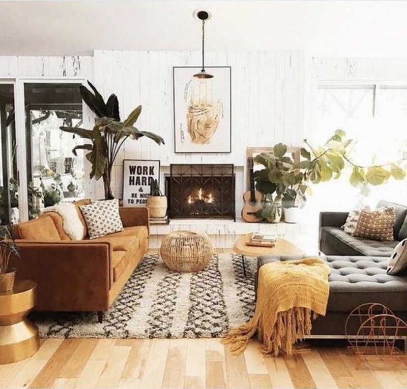 Living Room with Mixed Seating Arrangement & Layered Textiles