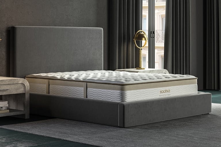 Luxury Mattress with Gold Toned Piping, Quilted Top, Textured Sides