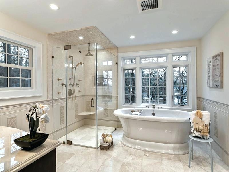 Master Bathroom Design: Glass Shower Bench & Tub