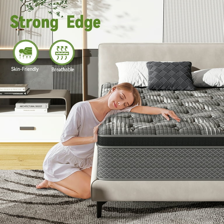 Mattress Modern Queen Euro Top with Monochromatic Contrast