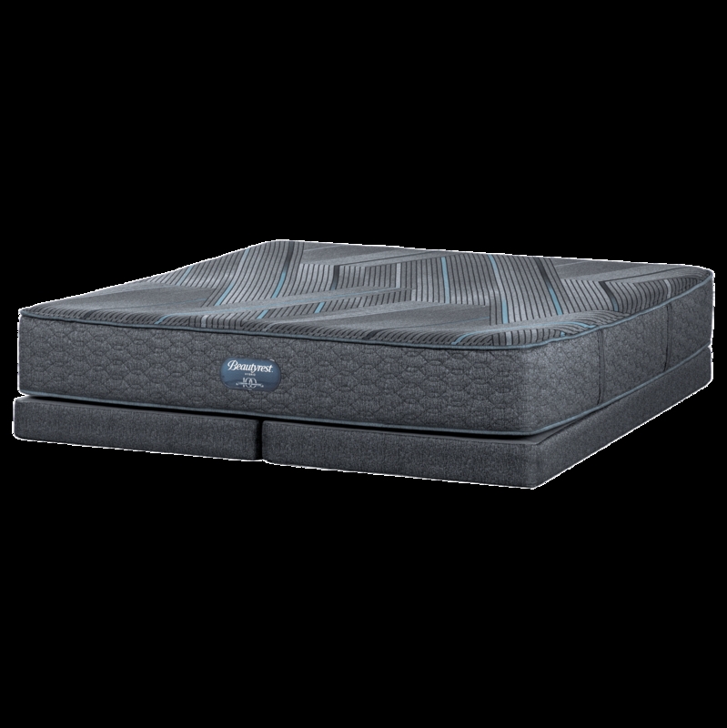 Mattress Set, Low Profile Foundation, Quilted Swirl Pattern, Charcoal Side Panels