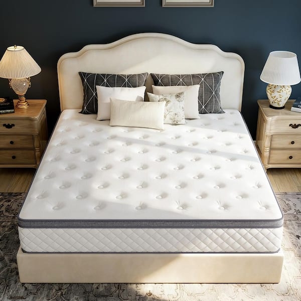 Mattress with Blue Piping, Grey Border, Wave Quilted Top & Tight Top