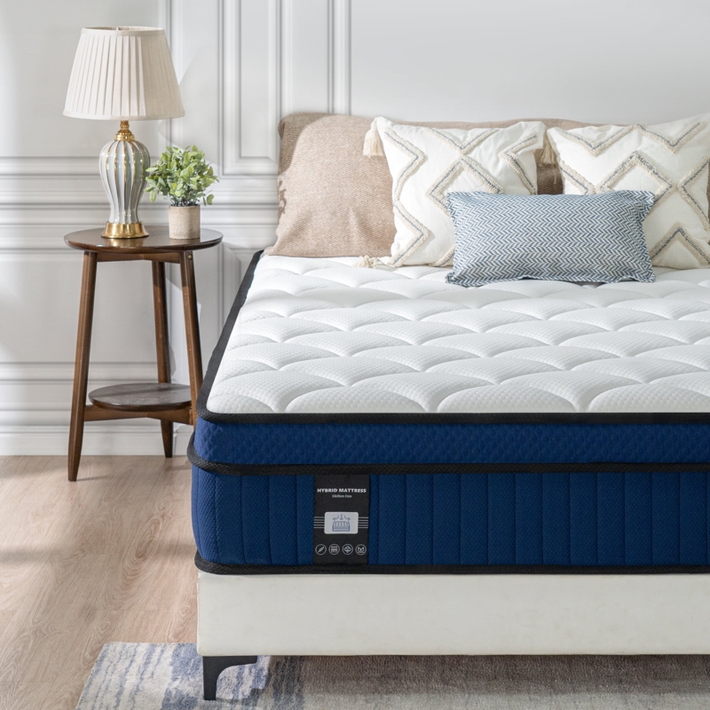 Mattress with Pillow Top, Two Tone Design, 14 Inch Profile