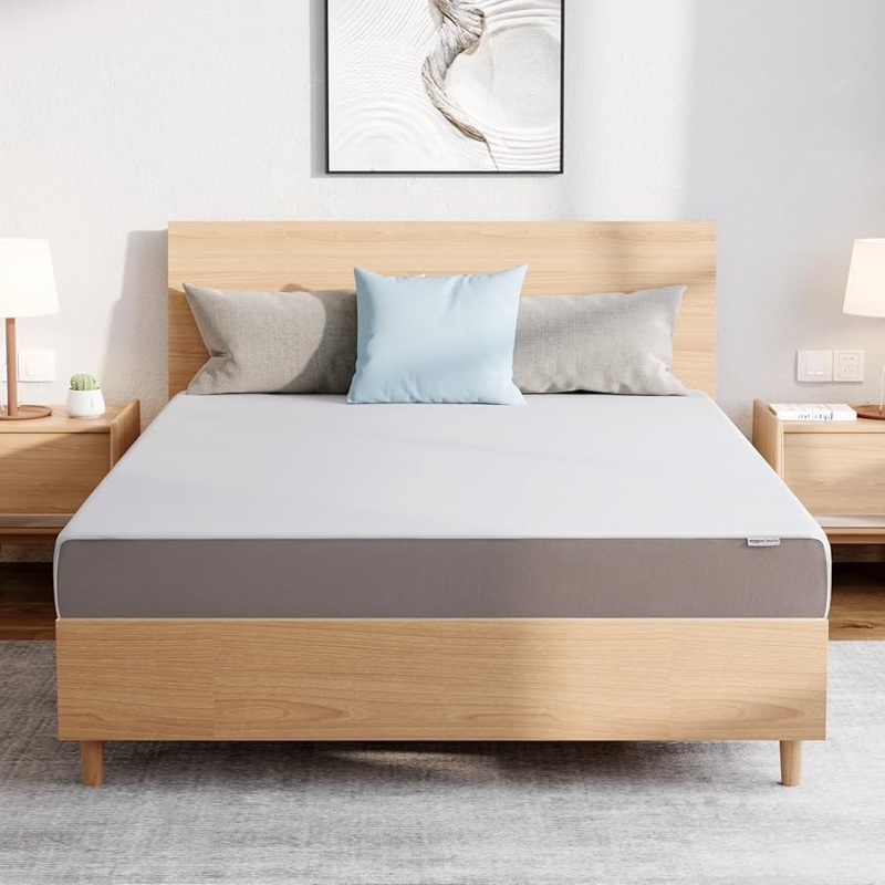 Mattress with Quilted Grid Pattern, Two-Tone Minimalist Design.