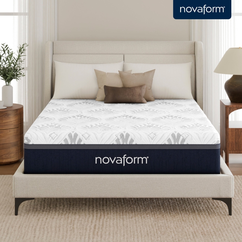 Mattress with Rectangular Quilting, Two-Tone Upholstery, Thick Profile
