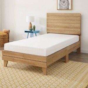 Mattress with Slim Silhouette, White Quilted Cover, Low Profile Depth