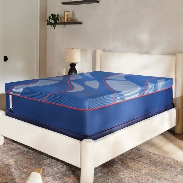 Mattress with Teal Blue Accent Line & Side Positioning Handles