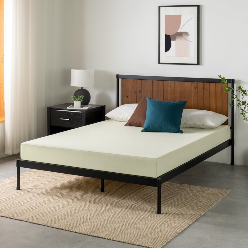Memory Foam Mattress, Circular Quilting, Grey Border, Low Profile Design