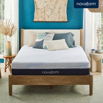 Memory Foam Mattress Multi Layer Construction Studio Shot, Quilted Top