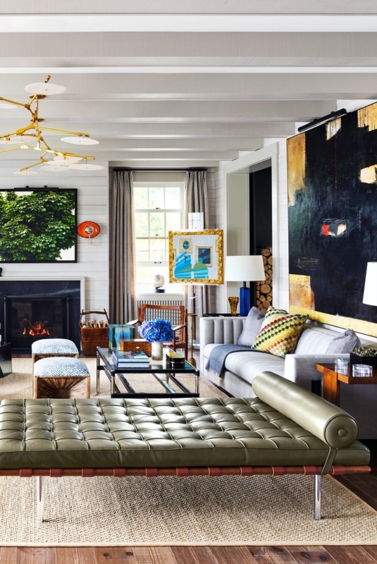 Mid-Century Modern Daybed Styling with Tufted Leather-Like Daybed