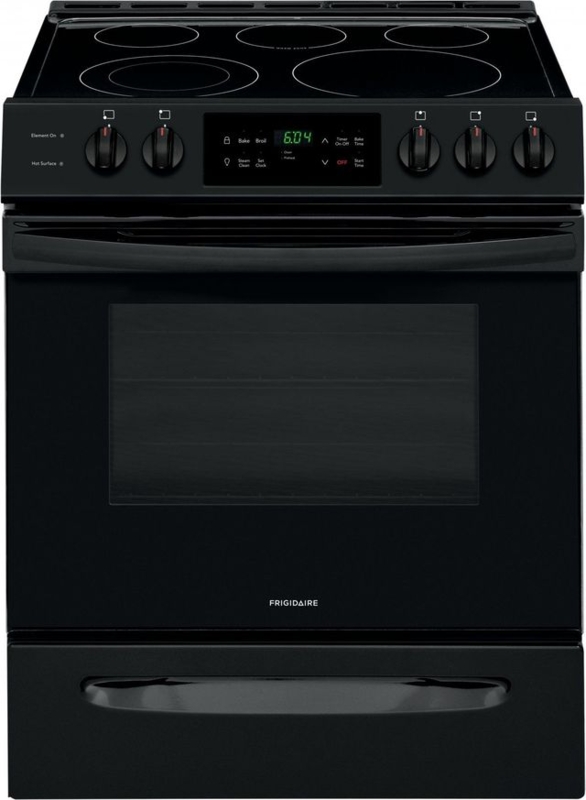 Modern Black Front Control Range Glass Cooktop Minimalist Finish