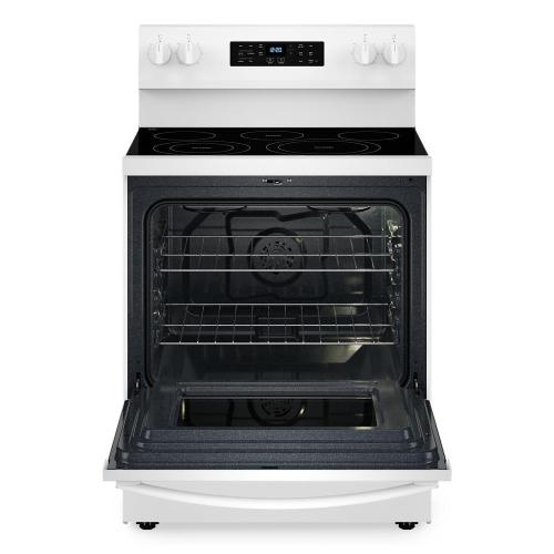Modern White Electric Range Ceramic Glass Cooktop Rear Console Functional